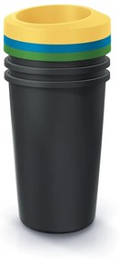 Set košov na triedený odpad, okrúhle, 3 x 45 l, farebná