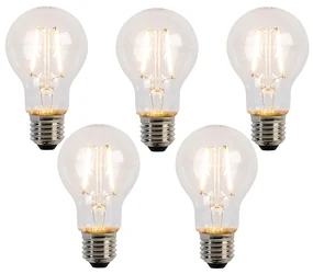 Sada 5 LED vláknových žiaroviek E27 A60 2W 210lm 2200K