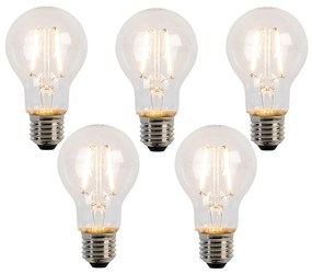 Sada 5 LED vláknových žiaroviek E27 A60 2W 210lm 2200K