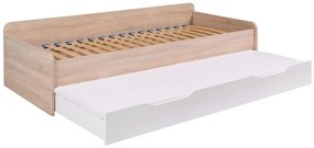 Jednolôžková posteľ 90 cm Telvera 1 (dub sonoma + biela) (s roštom a matracom) (s úl. priestorom). Akcia -21%. Vlastná spoľahlivá doprava až k Vám domov. 1123993