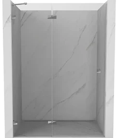 Mexen, Mexen Lunar ľavé otočné sprchové dvere 140 cm, transparentné, chróm - 834-140-000-01-00-L
