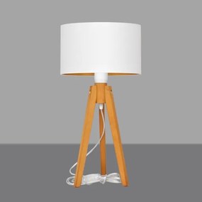 Stolná lampa ALBA 1xE27/15W/230V biela/zlatá/dub