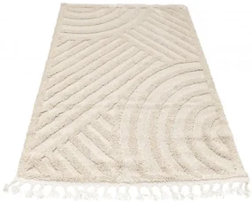 Koberec Berber 9754 so strapcami, ivory / krémový