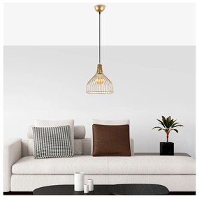 Závesné svietidlo v zlatej farbe s kovovým tienidlom ø 25 cm Cafu – Opviq lights