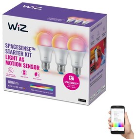 WiZ SADA 3x LED RGBW Stmievateľná žiarovka A60 E27/8,8W/230V 2200-6500K Wi-Fi - WiZ WI0129
