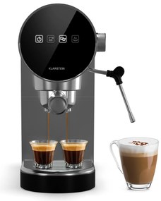 Klarstein Furore, pákový kávovar, 1380 W, 20 bar, digitálny displej, 2 šálky, kompaktný, nehrdzavejúca oceľ