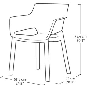 Tmavosivá plastová záhradná stolička Elisa – Keter