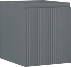 Mexen Rivel, kúpeľňová skrinka 40 cm, 1 zásuvka, drážkovaná, grafitová matná, 91A20-04047-1-BF66