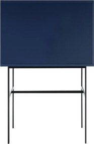 Tmavomodrá vitrína s posuvnými dverami 70x109x40 cm Lekko – noo.ma