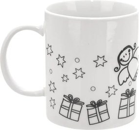 Porcelánový hrnček STROMČEK s farbami a štetcom, 380 ml