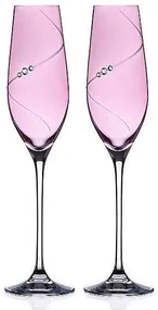 Diamante Silhouette Pink poháre na sekt 210 ml, 2 ks