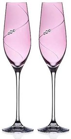 Diamante Silhouette Pink poháre na sekt 210 ml, 2 ks