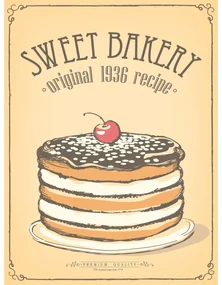 Ceduľa Premium Quality - Sweet Bakery original 1936 recipe