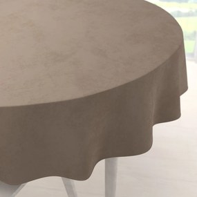 Biante Veľký zamatový okrúhly obrus Velvet Premium SVP-005 Svetlo hnedý Ø 210 cm