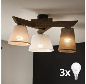 Brilagi - LED  Prisadený luster ANTHONY 3xE14/40W/230V dub orech