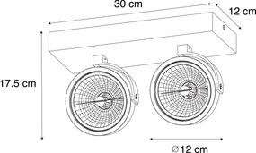 Dizajnové bodové svetlo tmavá bronz 2-svetlo otočné a naklápateľné - Go