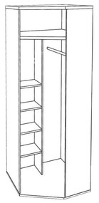 Drevona, Skriňa, REA AMY 32/180, rohová, lancelot