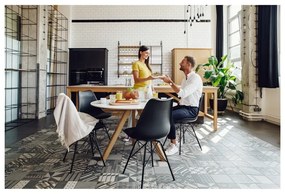 Súprava 2 bielych stoličiek s bielym kovovým podstavcom Bonami Essentials Eco