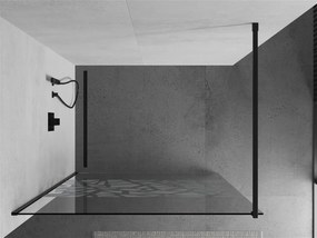 Mexen Kioto sprchová zástena 110x200 cm 8 mm, čierne, biele prevedenie, 800-110-101-70-85