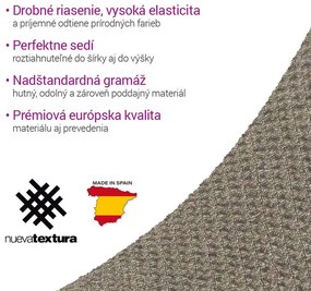 Super strečové poťahy HARMONIA oriešková sedačka s otomanom vpravo (š. 210 - 320 cm)