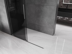 Mexen Velar, sprchová zástena s posuvnými dverami Walk-in 150 x 200 cm, 8mm šedé sklo, grafit brúsený, 871-150-000-43-66