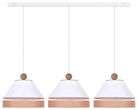 Duolla - Luster na lanku AVIGNON 3xE27/15W/230V biela/hnedá
