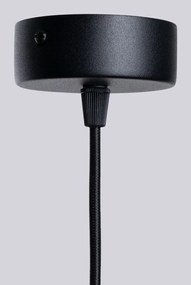 Čierne závesné svietidlo so skleneným tienidlom Orbital – Sollux