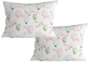 Sada 2 ks dekoračných obliečok na vankúš BALUNEA 40x60 cm, biela