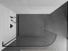 Mexen Kioto L, sprchová zástena Walk-In 90 x 200 cm, 8mm číre sklo, čierny profil, 800-090-103-70-06