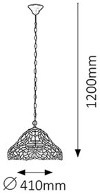 Rabalux 8086 - Tiffany vitrážový luster MIRELLA 2xE27/60W/230V
