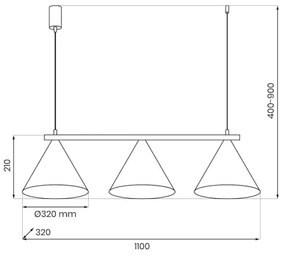 Závesné svietidlo s lankom CAPITAL 3xGX53/15W/230V taupe