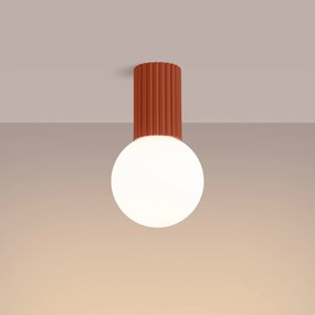 Stropné svietidlo Halo, 1x biele sklenené tienidlo, ro