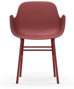 Stolička Form Armchair – červená/oceľ