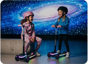 Ricokids Leddi LED balančná Kolobežka pre deti - čierno-ružová