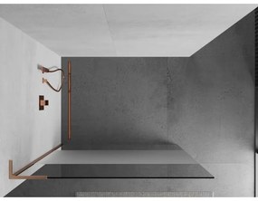 Mexen Kioto L, sprchová zástena Walk-In 80 x 200 cm, 8mm číre sklo-námraza, medený matný profil, 800-080-103-65-35