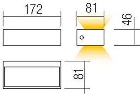 Redo 90372 - LED Vonkajšie nástenné svietidlo LAMPRIS LED/9,5W/230V IP65 biela