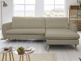 Rohová sedačka Salma,svetlo hnedá látka, univerzálna pravá/ľavá