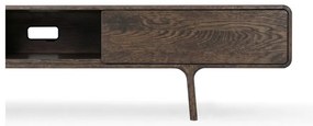 Hnedý TV stolík z dubového dreva 220x45x45 cm Fawn – Gazzda