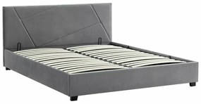 Dvoulůžková čalouněná postel Columbia Velvet 140x200 s úložným prostorem šedá