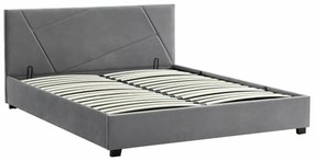Dvojlôžková čalúnená posteľ Columbia Velvet 140x200 s úložným priestorom sivá