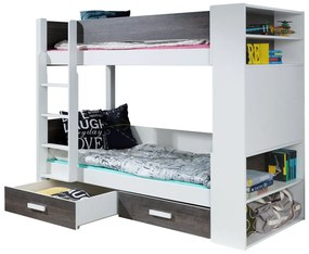 Poschodová posteľ Rebiko 90, Strana: ľavá, Farby:: biela / zebra