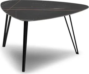 Konferenčný stolík Liv, 83x68 cm, imitácia tmavého mramoru%