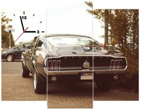 Gario Obraz s hodinami Ford Mustang, 55laney69 - 3 dielny Rozmery: 90 x 70 cm
