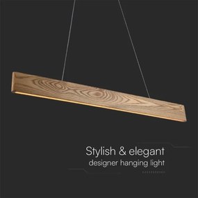 LED Luster na lanku LED/24W/230V 3000K hnedá