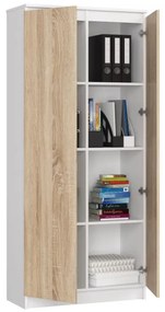 Uzavretý regál R80 2D 8P CLP biely / sonoma