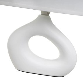 Biela keramická stolová lampa s textilným tienidlom (výška 30 cm) – Casa Selección