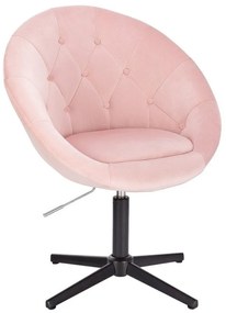LuxuryForm DESIGN Kreslo VERA VELUR na čiernom kríži - svetlo ružové