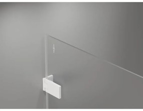 Mexen, Mexen Lunar-F pravé sklápacie sprchové dvere 75 cm, transparentné, biele - 836-075-000-20-00-P