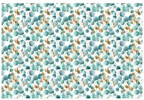 Fototapeta zlaté a tyrkysové listy