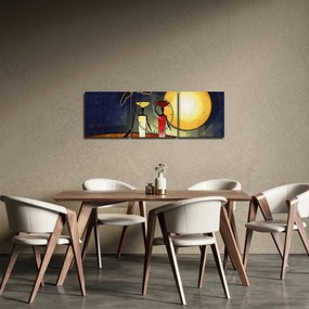 Obraz starovekej maľby (s hodinami) (90x30 cm)